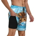thumbnail image 3 of Balery Animals on Noah's Ark Mens Swim Trunks Swim Shorts for Men Quick Dry Inseam Beach Shorts with Compression Liner Pocket-X-Large, 3 of 9