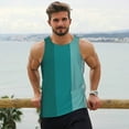 thumbnail image 6 of Pofeuu Teal Color Print Men's Workout Tank Tops Sleeveless Muscle Gym Shirt Quick Dry-4X-Large, 6 of 7