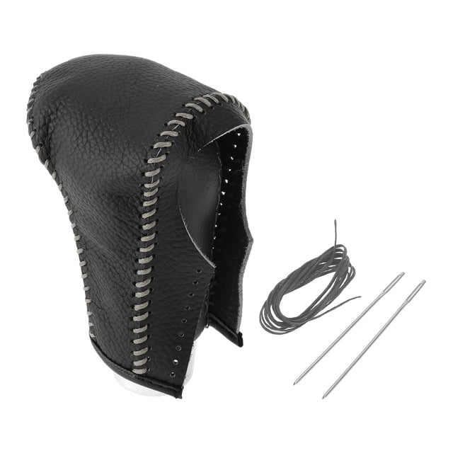 Cubierta de pomo de cambio de marcha Unique Bargains para Audi A4 A5 2013-2016, antideslizante, texturizada, negra y gris, protector de mango de cambio de cuero sintético, 1 pc