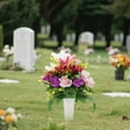 thumbnail image 3 of Artificial Cemetery Flowers with Vase, Memorial Flowers for Long-Lasting Remembrance, Arrangements Bouquet for Spring Summer Decoration, 3 of 6