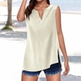 thumbnail image 2 of Chaleco de lino de color liso para mujer: informal y elegante, ajuste holgado, transpirable, tallas S-XXL, contorno de pecho 98-122 cm., 2 of 5