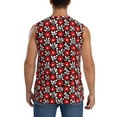 thumbnail image 4 of Goofa Red Floral Printed Men's Sleeveless T-Shirt - Athletic Gym Workout Tank Top for Men - Moisture-Wicking, UPF 30+ Quick-Dry Muscle Tee-Medium, 4 of 8