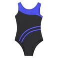thumbnail image 4 of iiniim Kid Girl Gymnastics Leotards Bodysuit with Shorts Ballet Unitard Dancing Training Costume Size 4-14 Royal Blue&Black 8, 4 of 7