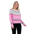 thumbnail image 4 of Jollidays Women's Poinsetta Fairisle Long Sleeve Crewneck Christmas Sweater, Sizes S-XXL, 4 of 5