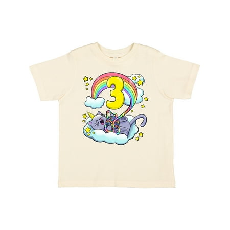 

Inktastic 3rd Birthday Unicorn Cat Rainbow Gift Toddler Boy or Toddler Girl T-Shirt