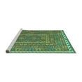thumbnail image 2 of Ahgly Company Machine Washable Indoor Round Oriental Turquoise Blue Traditional Area Rugs, 3' Round, 2 of 4