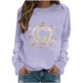 thumbnail image 3 of Arlun Halloween Funny Sweatshirt for Women Sequin Pumpkin Cart Graphic Printed Pullover Tops Long Sleeve Hoodless Shirt Casual Fall Fashion Sweatshirts for Everyday Wear Purple XL, 3 of 6