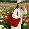 thumbnail image 5 of Hfnxid Women Sophisticated Solid-Color Shoulder Tote with Elegant Lines, Minimalist Vintage Top-Handle Bag for Everyday Style, Spacious Versatile Handbag for Commuting, 5 of 5