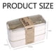 thumbnail image 5 of Kit de lonchera bento apilable, contenedores para almuerzo de paja de trigo con compartimentos 3 en 1 y vajilla, contenedores reutilizables para comidas y refrigerios para llevar, 5 of 5