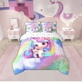 thumbnail image 2 of Erosebridal Initial A to Z Letter Bedding Sets Twin Size, Monogrammed D Comforter Sets with Sheets, Unicorn Reversible Bedding Twin Size, Microfiber Bedroom Decor, 7-Piece, 2 of 6