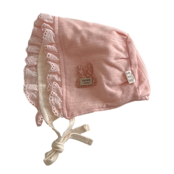 Lace Trimmed Baby Bonnet with Flower Designs Soft & Stylish Infant Bonnet Comfortable Little Girls Hat Present