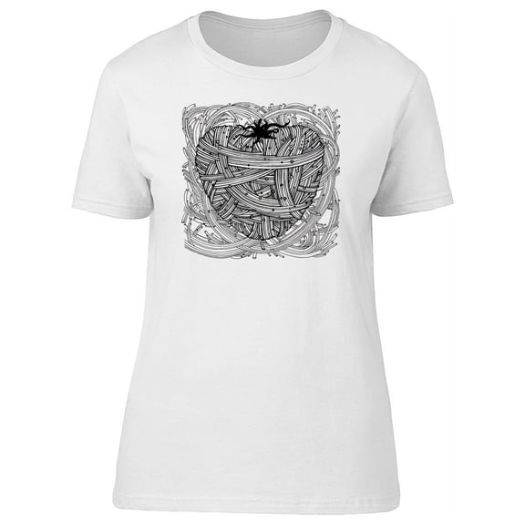 Tomato Made Of Spaghetti Sketch T-Shirt Women -Image by Shutterstock, Female XX-Large