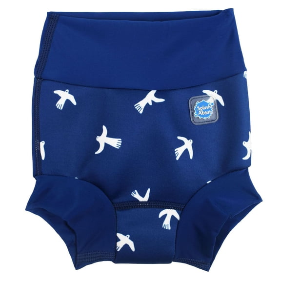 Splash About Baby Happy Nappy Duo Reusable Swimming Diaper, White Birds, 2-3 Years