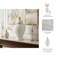 thumbnail image 5 of Decorative Ceramic Vase with Lid for Living Room and Home Decor - Elegant Flower Vase Accent for Room, Bedroom, or Office Display - Sculpted Table Accent for House Decoration - 20", White & Gold, 5 of 11