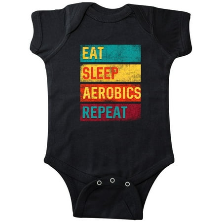 

Inktastic Aerobic Exercise Eat Sleep Aerobics Repeat Gift Baby Boy or Baby Girl Bodysuit