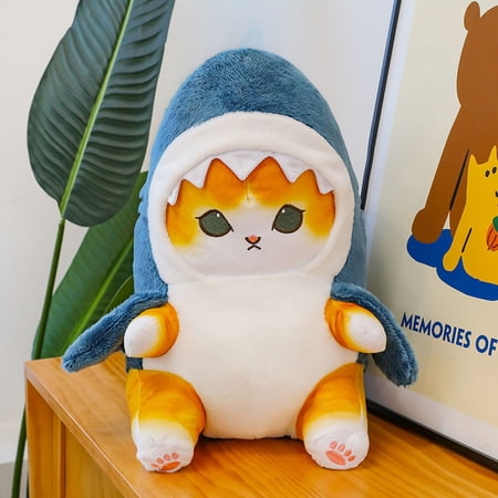 Shark Cat Doll Pillow Shark Cat's Plush Toy Funny Cat Doll Ragdoll Wholesale Birthday Gift