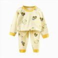 thumbnail image 3 of TOWED22 Toddler Boy Clothes Long Sleeve Sweatshirt and Pants Playwear Outfits 2pcs Set Casual Clothing(Light Yellow,12-18 M), 3 of 3