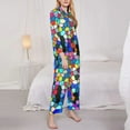 thumbnail image 4 of Bingfone Womens Pajama Sets Colorful Tie Dye Stained Glass 2 Print,Long Sleeve Loungewear Pajamas Set-Large, 4 of 9