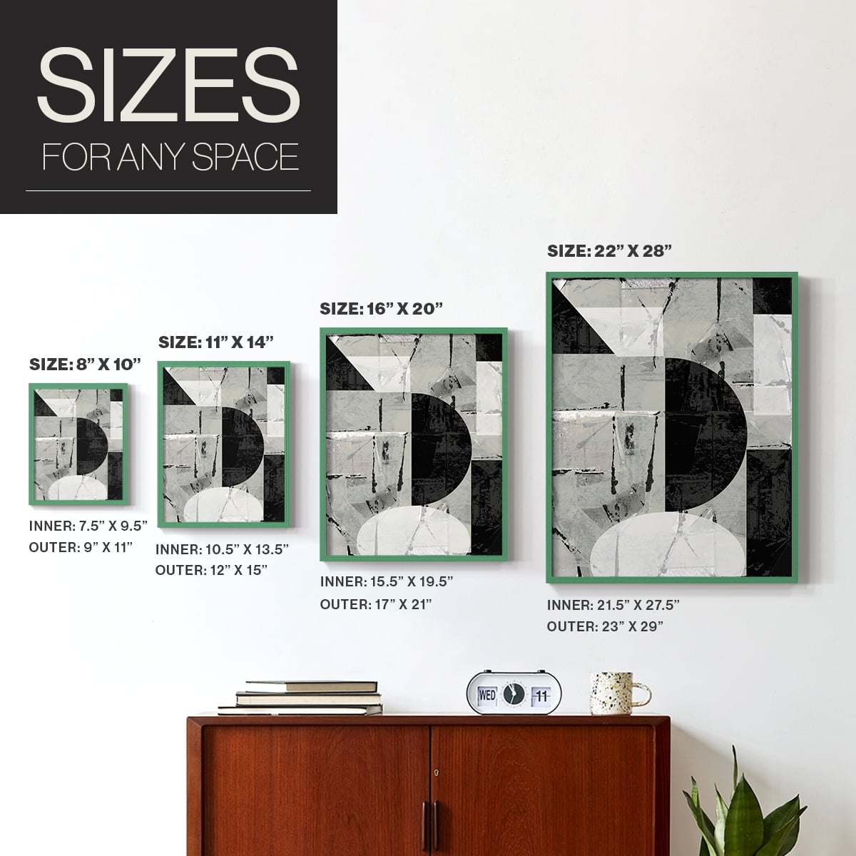 Abstract Neutrality I in Paper Solid Wood 11 x 14 Framed Print
