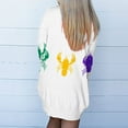 thumbnail image 4 of Cavosen Mardi Gras Long Cardigan for Women Dressy with Pocket Duster Graphic Print Festival Open Front Cardigan Long Sleeve Lightweight Holiday Sweaters Vacation Outwear XL, 4 of 6