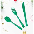 thumbnail image 2 of HEIPINIUYE 75 Pcs Green Plastic Silverware, 2 of 7