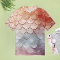 thumbnail image 4 of Mermaid Fish Scales Women's Short Sleeve T-Shirt Crew Neck Casual Summer Trendy Loose Fit Tops, 4 of 6