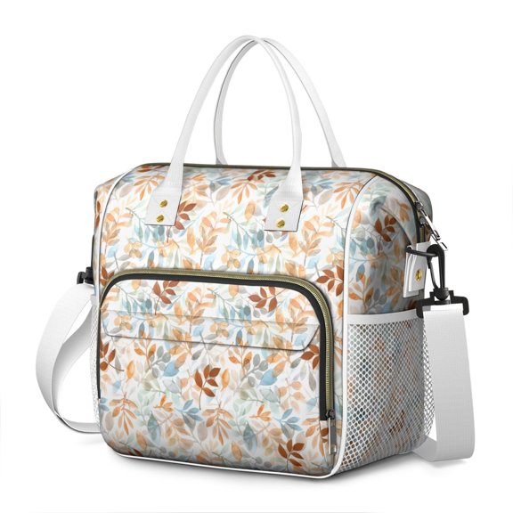 Autumn Fall Leaves Pattern Womens Lunch Box for Work,Insulated Large Lunch Bag for Tween and Teen,Loncheras Para Mujer,Leakproof Adult Lunch Bag for Work,Beach,Travel,Picnic,Camping