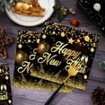 thumbnail image 4 of Eespoir 20 Pieces News Year Paper Napkins, Black And Gold Napkins, Disposable Party Napkins, For New Year Eve Celebration Holiday Tableware, 4 of 6