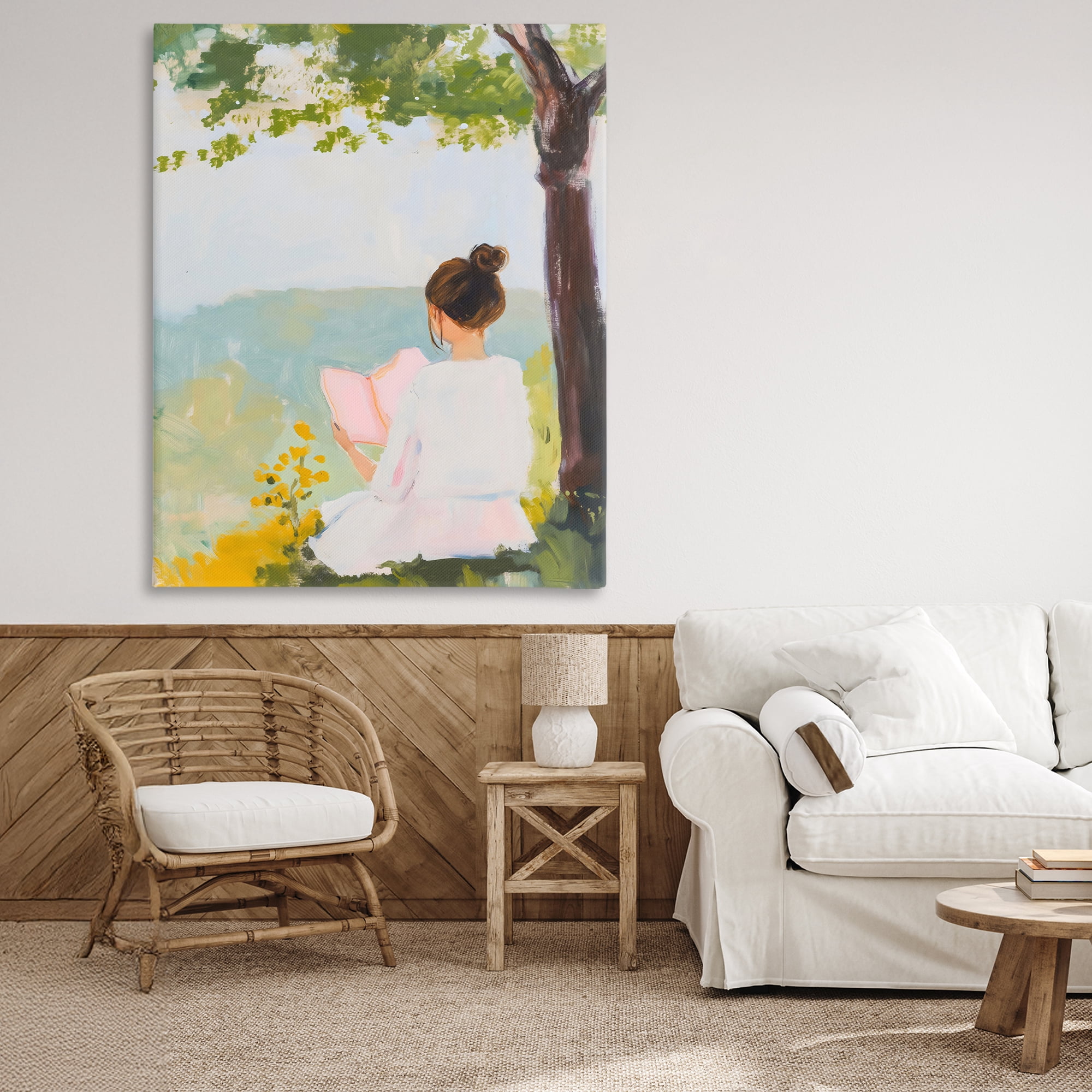 Stupell Industries Girl Reading in Nature Canvas Wall Art, design by The Prints Vibe