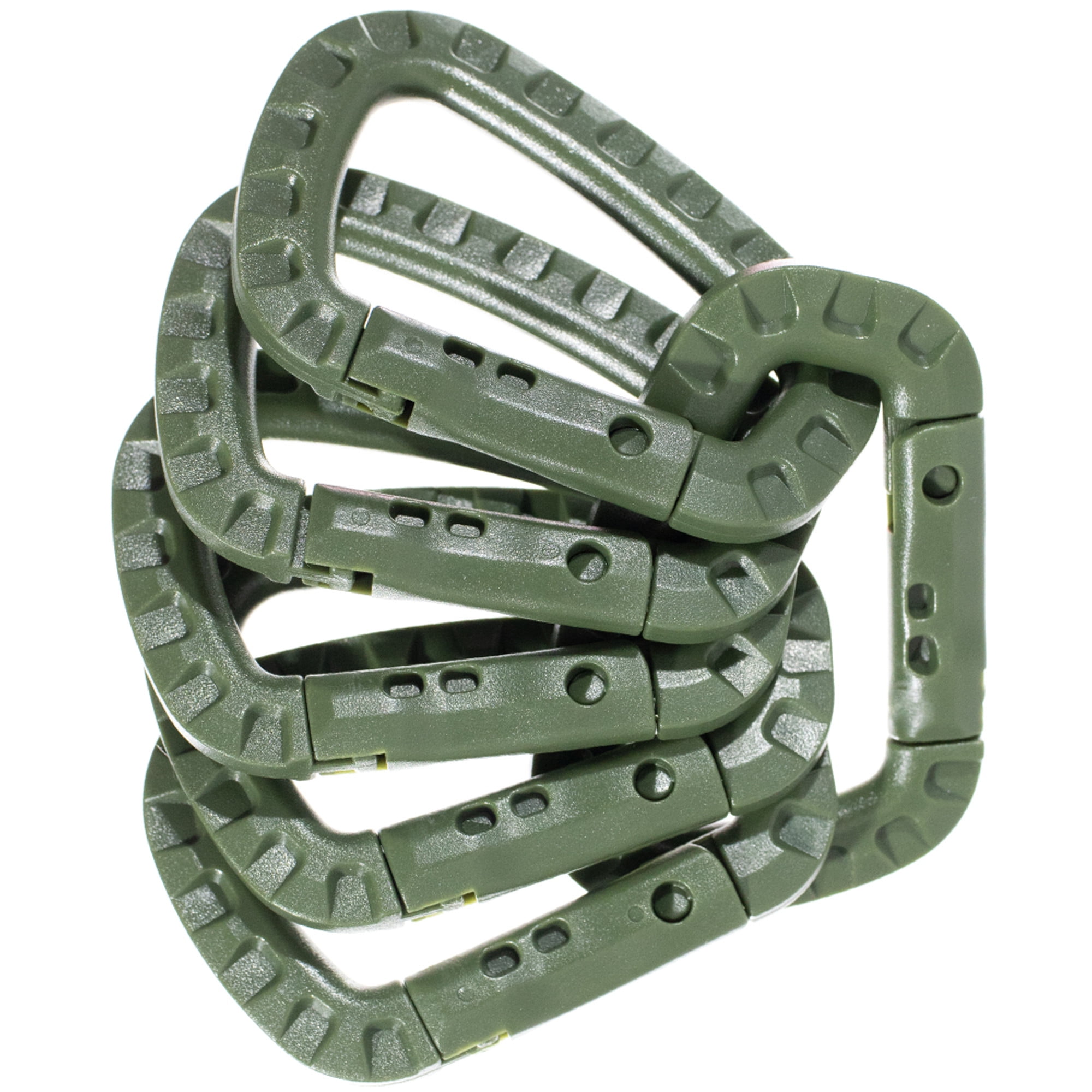 6x Strong Plastic Outdoor Carabiners Tactical Straight D-Ring Key Chain Clip 