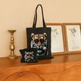 thumbnail image 2 of YANMS Shoulder Bag Tiger Birthday with Striped Sunglasses 2 Pcs Canvas Tote Bags Cute Aesthetic Tote Bags with Zipper Black, 2 of 8