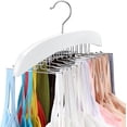 thumbnail image 1 of Percha para camisetas sin mangas con madera de primera calidad, 24 de gran capacidad, ahorro de espacio, rotación de 360°, ganchos de metal plegables, organizador para camisetas sin mangas, camisola,, 1 of 7