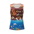 thumbnail image 4 of Xecao Animals On Noah's Ark2 print women's scoop neck, loose-fit workout tank tops for the gym., 4 of 9