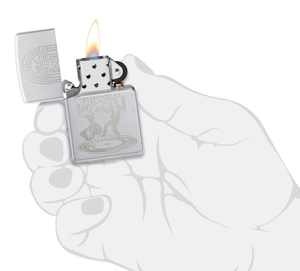 Zippo Lighter: Swing Dancing Couple, Engraved - Satin Chrome 48728
