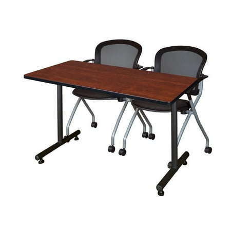 UPC: 0192357020869 | 48  x 30  Kobe Training Table- Cherry and 2 Cadence Nesting Chairs