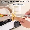 thumbnail image 2 of Multifunction Silicone Pot Handle Spatula Rack, Pot Handle Spatula Holder Kitchen Rest, Silicone Non-Slip Spoon Holder Stove Organizer, Kitchen Gadgets and Acces sories (White), 2 of 8
