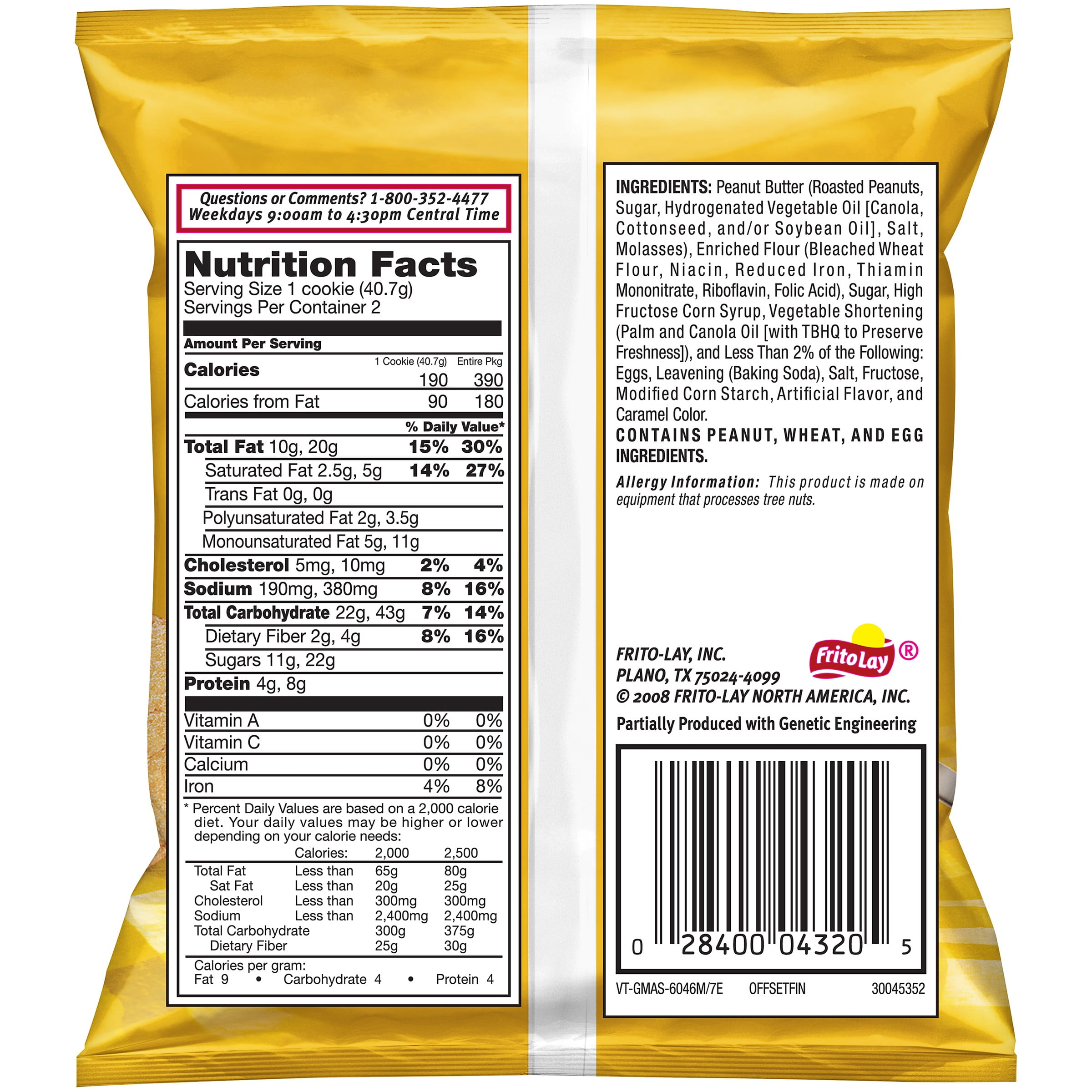 Grandma's Peanut Butter Cookies 2.875 oz. Bag