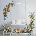thumbnail image 3 of Extra Large Round Wedding Arch 79x95in Backdrop Stand Metal Double Hoop Party Balloon Flower Decor, 3 of 14
