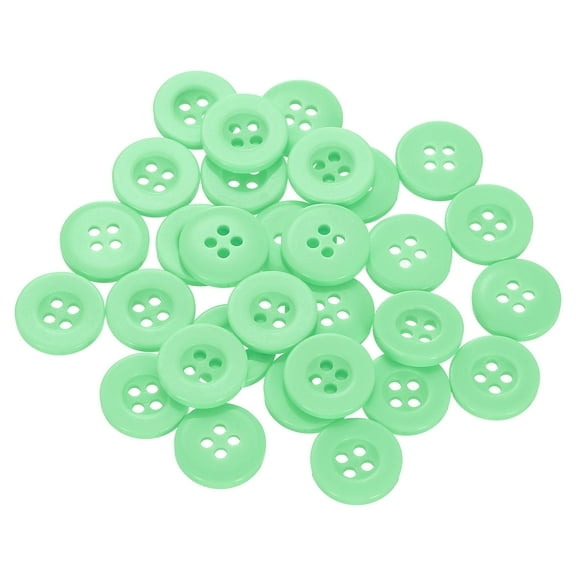 30pcs 20L Sewing Buttons 1/2"(12.5mm) Resin Round Flat 4-Hole Craft Replacement Buttons for Sewing Clothing and DIY, Green