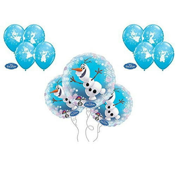 OLAF SNOWFLAKES 3 mylars and 8 latex Balloons Birthday party Decoration Supplies Frozen Elsa by Anagram