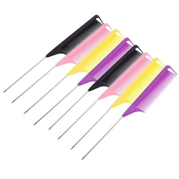 TAILTOSS 12Pcs Haircutting Comb Set Black Hairdressing Combs with Stainless Steel Handle for Salon Barber Use