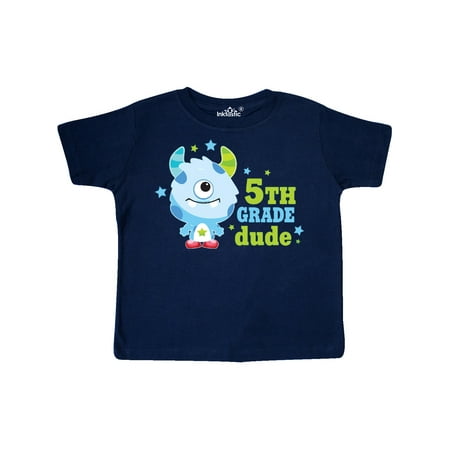 

Inktastic 5th Grade Dude with Cute Blue Monster Gift Toddler Boy Girl T-Shirt