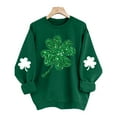 thumbnail image 2 of Ohufall St Patricks Day Shirt Women Crewneck Sweatshirt Shamrock Long Sleeve Shirt Irish Lucky Four Clover Sweater Spring Pullover Tops, 2 of 5