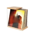 thumbnail image 1 of Estante de madera para almacenamiento de discos, ligero, ahorra espacio, decoración de escritorio, estante de exhibición de madera maciza para amantes, 1 of 8
