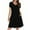 Black, variant on Diufon Women's Summer Dress Casual Loose V Neck Short Sleeve Dresses Pleated A-Line Sundresses with Pockets