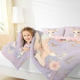 thumbnail image 4 of Castle Fairy Kawaii Animal Deer Full Size Comforter Sets 3-Piece for Kids Boys Girls,Flowers Flying Butterflies Bedding Comforter Set,Cartoon Jungle Wildlife Lightweight Bedding Sets, 4 of 8