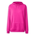 thumbnail image 4 of HCNTES Womens Oversized Hoodies Sweatshirts Fleece Hooded Pullover Tops Sweaters Casual Comfy Fall Fashion Outfits Clothes(M,C32-Hot Pink), 4 of 4