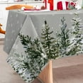 thumbnail image 2 of Christmas Table Cover Gray Snowflake Xmas Tree Tablecloth 60 × 102 Inch Rectangle Seasonal Winter Table Cloth for Xmas Holiday Birthday Party Supplies Home Kitchen Table Decor, 2 of 6