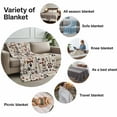 thumbnail image 6 of Throw Blanket for Couch Paw Print Soft Fleece Flannel Blankets Cozy Lightweight Blanket for Home Sofa Living Room Brown Dog Bones Bed Throws 60" x 80", 6 of 9
