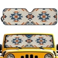 thumbnail image 2 of Yuyamidu Navajo Windshield Sun Shade Compatible with Jeep Wrangler JK JKU JL JLU & Jeep Gladiator JT Folding Front Window Sun Shade, 2 of 7